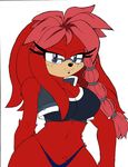  2015 anthro big_breasts breasts cleavage clothed clothing dreamcastzx1 echidna female lara-su mammal monotreme solo sonic_(series) 