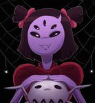  arachnid arthropod black_eyes fangs female muffet multiple_eyes pigtails solo spider undertale unknown_artist video_games 