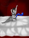  absurd_res bed breasts clothed clothing female hand_behind_head hi_res homestuck invalid_tag lingerie ms_paint_adventures nepeta_leijon sitting skydog solo stretching troll underwear 