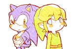  2boys blonde_hair crossover duo hair hedgehog hylian male mammal multiple_boys nintendo sonic sonic_(series) sonic_the_hedgehog super_smash_bros super_smash_bros. the_legend_of_zelda the_legend_of_zelda:_the_wind_waker toon_link unknown_artist video_games 