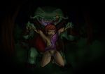  amphibian anthro blush breasts duo eyes_closed female forest frog front_view human interspecies kneeling league_of_legends male male/female mammal mostly_nude nipples open_mouth redf2 scooby-doo_(series) sharp_teeth size_difference tahm_kench teeth tongue tree velma_dinkley video_games 