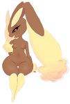  anthro black_sclera blush breasts female hoshime lopunny nintendo nipples nude open_mouth pink_eyes pok&eacute;mon pussy sitting smut-valerian solo thick_thighs video_games wide_hips 