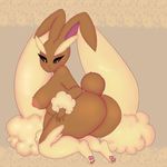  anthro big_butt black_sclera breasts butt female hi_res hoshime lopunny nintendo pok&eacute;mon smut-valerian solo video_games 