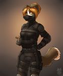  2015 annabelle_chambers anthro black_ops canine clothing collie dog female hair hair_bun mammal military stealth vallhund 