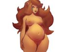  breasts brown_nipples canine clawdeen_wolf female inverted_nipples lips looking_at_viewer mammal monster_high nipples pregnant pussy solo thick_thighs unknown_artist were werewolf yellow_eyes 