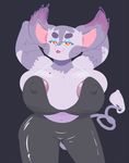  anthro big_breasts big_butt breasts butt cat clothed clothing erect_nipples feline female fur grey_fur hair huge_breasts huge_butt looking_at_viewer mammal nintendo nipples pok&eacute;mon purugly simple_background slightly_chubby smile smutbooru solo thick_thighs video_games voluptuous wide_hips 