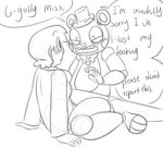 blush clothed clothing duo english_text female five_nights_at_freddy&#039;s five_nights_at_freddy&#039;s_2 human machine male mammal monochrome text toy_freddy_(fnaf) unnecessaryfansmut video_games 