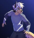  anthro canine clothed clothing dog fully_clothed fur hair male mammal quicksilver solo yuguni yuguni_(character) 