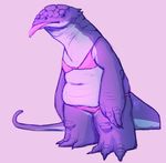  2015 bikini black_eyes clothing cute female hi_res lizard mutisija overweight purple_scales reptile scales scalie sketch solo swimsuit tongue tongue_out 
