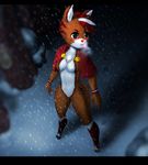  2014 anthro boots breasts cervine clothing dclzexon featureless_breasts female footwear glowing_nose hair mammal navel outside red_hair reindeer rudolph snow solo 