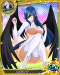  artist_request black_wings blue_hair blush breasts card_(medium) character_name chess_piece covered_nipples hair_between_eyes high_school_dxd kalawarner knight_(chess) large_breasts long_hair official_art solo swimsuit thighhighs trading_card very_long_hair white_legwear white_swimsuit wings yellow_eyes 