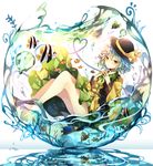  air_bubble angelfish animal bad_id bad_pixiv_id bangs barefoot blush bubble butterflyfish closed_mouth clownfish collared_shirt coral dress_shirt dripping eyeball fingers_together fishbowl frilled_sleeves frills full_body green_eyes green_hair hat hat_ribbon heart heart_of_string highres in_container komeiji_koishi long_sleeves reflection ribbon shirt short_hair skirt smile solo submerged sweetroad third_eye touhou underwater upskirt water wide_sleeves yellow_shirt 