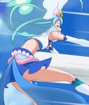  blue_hair closed_eyes cure_mermaid go!_princess_precure haruyama_kazunori kaidou_minami legs long_hair magical_girl midriff multicolored_hair precure purple_hair solo two-tone_hair 