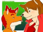  2015 anthro canine dog fox fur husky mammal simple_background siriuswolfus smile tongue 