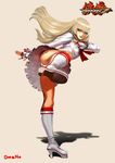  blonde_hair blue_eyes boots dress fingerless_gloves full_body gloves high_heel_boots high_heels highres hime_cut kicking knee_boots light_smile lili_(tekken) long_hair panties pantyshot pantyshot_(kicking) rungsak_sontayanont shadow solo standing standing_on_one_leg tekken tekken_7 underwear upskirt white_dress white_footwear white_gloves white_panties 