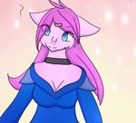  ? blue_eyes clothing collar confusion featherystorm feline female hair hairclip invalid_color legendary_pok&eacute;mon mammal mew nintendo pink_hair pok&eacute;mon smile video_games 