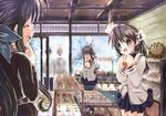  3girls bakery bread clannad dango_daikazoku food furukawa_akio furukawa_nagisa furukawa_sanae heart hikarizaka_private_high_school_uniform ibuki_fuuko kotsu multiple_boys multiple_girls okazaki_tomoya school_uniform shop 