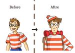  bad_id bad_pixiv_id before_and_after crossover glasses hat krrn majo_no_takkyuubin male_focus multiple_boys older parody shirt striped striped_shirt tombo typo wally where's_wally 