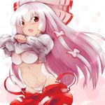  :o bangs blush bow bra breasts cleavage fujiwara_no_mokou hair_between_eyes hair_bow hair_ribbon hips ii00 lifted_by_self lingerie long_hair looking_at_viewer medium_breasts navel open_mouth panties pants pants_pull red_eyes ribbon shirt_lift silver_hair solo straight_hair suspenders touhou underwear undressing very_long_hair white_background white_bra white_hair white_panties 