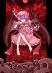  blood iseki_mitsuharu moon red_moon remilia_scarlet sitting skull smile solo touhou 