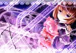  bad_id bad_pixiv_id bow crown dress frills hirashiki lace magic_circle maria_(umineko) orange_hair purple_eyes sash short_hair solo thorns umineko_no_naku_koro_ni 