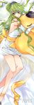  bridal_veil bride c.c. cheese-kun code_geass dakimakura dress green_hair hug legs long_hair long_legs meimi_k pizza_hut solo tiara veil wedding_dress yellow_eyes 