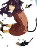 :p animal animal_ears bad_id bad_pixiv_id bent_over black_eyes boots cat cat_ears cat_tail coat grass hand_in_pocket long_hair nimirom original purple_hair shadow sideways solo tail tongue tongue_out yellow_eyes 