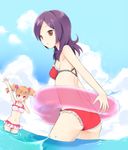  ayamoto bikini day fresh_precure! higashi_setsuna innertube momozono_love multiple_girls precure sky swimsuit twintails wading water 