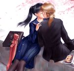  book couple gift kiss lowres pony_tail ponytail present s_zenith_lee school_uniform serafuku 