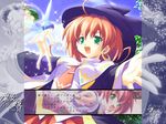  earrings fairy fairy_wings floating green_eyes hat island jewelry komatsu_eiji majokko_a_la_mode necktie nude red_hair silvia_aizetto solo wallpaper wings witch witch_hat 