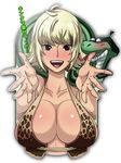  blush breasts butcha-u cleavage duplicate large_breasts marguerite one_piece short_hair snake solo 