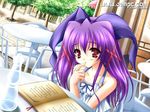  book platinum_wind purple_hair ribbon tagme 