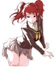  bad_id bad_pixiv_id brown_eyes chanchan highres kujikawa_rise persona persona_4 red_hair school_uniform serafuku simple_background skirt solo twintails white_background 