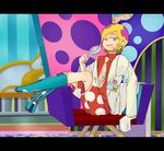  candy chair child crossdress crossdressing doctor irabu_ichirou kuuchuu_buranko lollipop necktie polka_dot shorts shota trap trapeze 