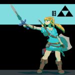  belt boots bow breath_of_the_wild clothing footwear gloves human humanoid hylian link mac-daddy_(artist) mammal melee_weapon nintendo ponytail shield solo super_smash_bros super_smash_bros_ultimate sword tablet the_legend_of_zelda video_games weapon 