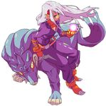  blue_eyes breath_of_fire breath_of_fire_iv dosanko fou-lu gloves horns long_hair magic male_focus no_humans pointy_ears white_hair won-qu 