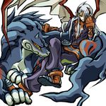  breath_of_fire breath_of_fire_iv earhart fou-lu gloves green_eyes horns long_hair male_focus no_humans pointy_ears white_hair won-qu 