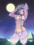  adapted_costume armpits arms_behind_back arms_up ayanami_rei bangs blue_hair blush bodysuit bra bracer breasts contrapposto covered_navel cowboy_shot evangelion:_2.0_you_can_(not)_advance from_side full_moon gradient hair_between_eyes hair_ornament hairpods hips looking_at_viewer moon moonlight multicolored multicolored_eyes navel neon_genesis_evangelion night night_sky outdoors parted_lips pilot_suit plugsuit pyramid rebuild_of_evangelion red_eyes reflection see-through sheer_bodysuit short_hair skin_tight sky small_breasts solo standing star_(sky) starry_sky test_plugsuit tree underwear wading water wet wet_clothes wet_hair white_bodysuit yellow_eyes yuksi 