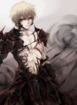 armor blonde_hair fate/stay_night fate_(series) fimyuan gilgamesh highres male_focus red_eyes solo tattoo 