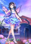  :d arm_at_side arm_garter bad_id bad_pixiv_id bangs black_hair blue_eyes blue_skirt blush braid brick bug bush butterfly butterfly_wings choker cloud cross-laced_legwear fairy field flower flower_field frilled_skirt frills full_body gloves hair_flower hair_ornament hairband hand_up high_heels hydrangea insect lace lace_gloves long_hair looking_away open_mouth outdoors pink_flower purple_flower see-through skirt sky sleeveless smile solo stairs stellarism tree twin_braids twintails utau very_long_hair walking white_flower wings xia_yu_yao 