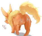 &lt;3 after_sex anus blush butt cum cum_in_pussy cum_inside cum_on_butt digitigrade eeveelution female feral flareon fur looking_back neck_tuft nintendo open_mouth pawpads pok&eacute;mon presenting presenting_hindquarters pussy pussy_juice raised_tail simple_background solo tongue tongue_out tuft unknown_artist video_games white_background 
