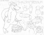  book expressions featureless_crotch female greyscale malory_opossum mammal marsupial mizzyam model_sheet monochrome open_mouth opossum pencil pencil_(artwork) semi-anthro sharp_teeth step_pose teeth traditional_media_(artwork) 