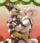  &lt;3 2015 anthro asriel_dreemurr avian beak black_feathers black_fur black_stripes boss_monster caprine claws duo eyes_closed feathers fur goat gryphon horn hug kissing male male/male mammal nude open_mouth phrixus royalty_(artist) side_view striped_body stripes undertale video_games white_feathers white_fur white_stripes 