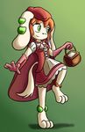  anthro basket breasts canine cloak clothed clothing dog dress female freedom_planet gloves goshaag green_eyes hair hi_res little_red_riding_hood little_red_riding_hood_(copyright) mammal milla_basset orange_hair solo video_games 