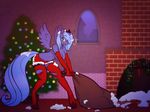  2015 anthro anthrofied blush breasts christmas christmas_tree clothed clothing equine female friendship_is_magic hair hi_res holidays horn inside legwear looking_at_viewer mammal my_little_pony princess_luna_(mlp) scorpdk solo torn_clothing tree winged_unicorn wings 