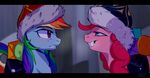  2015 8bitamy absurd_res blue_eyes blush clothing duo equine female feral friendship_is_magic grin hair hat hi_res horse mammal multicolored_hair my_little_pony pink_hair pinkie_pie_(mlp) pony rainbow_dash_(mlp) rainbow_hair smile 