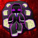  bioluminescence clothed clothing digital_media_(artwork) enderman front_view glowing glowing_eyes minecraft necktie purple_eyes suit unknown video_games 