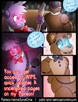  ... advertisement bear blush bonnie_(fnaf) bow_tie comic dialogue embarrassed felinesyndr0me five_nights_at_freddy&#039;s freddy_(fnaf) guitar hat lagomorph machine mammal microphone musical_instrument patreon rabbit text top_hat video_games watermark 