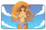  2015 anthro areola bakuhaku balls big_breasts big_penis breasts brown_hair bulge clothing dickgirl erection erection_under_clothes green_eyes hair hi_res intersex long_hair mammal navel nipples penis penis_outline rodent solo squirrel torn_clothing wardrobe_malfunction 