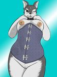  abstract_background areola bib_nipples big_areola big_breasts breasts canine clothed clothing collar corgi corset dog female half-dressed hi_res husky incendiumursa looking_at_viewer mammal one_eye_closed pussy slightly_chubby spiked_collar teasing wink 